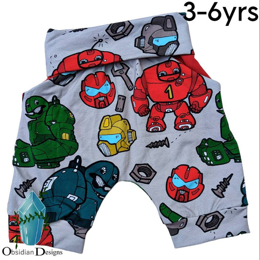3-6 years Robot Harem Pants with pocket