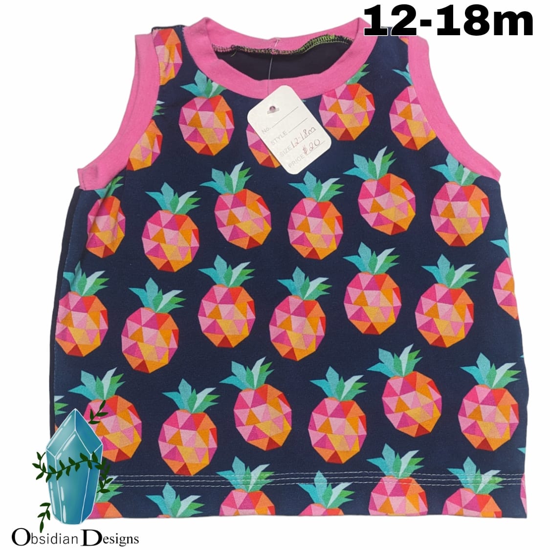 12-18m Pink Pineapples Tank Top
