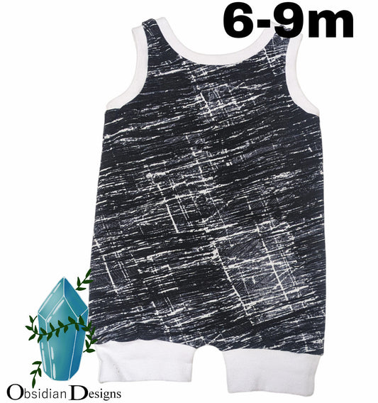 6-9m Black and White Romper