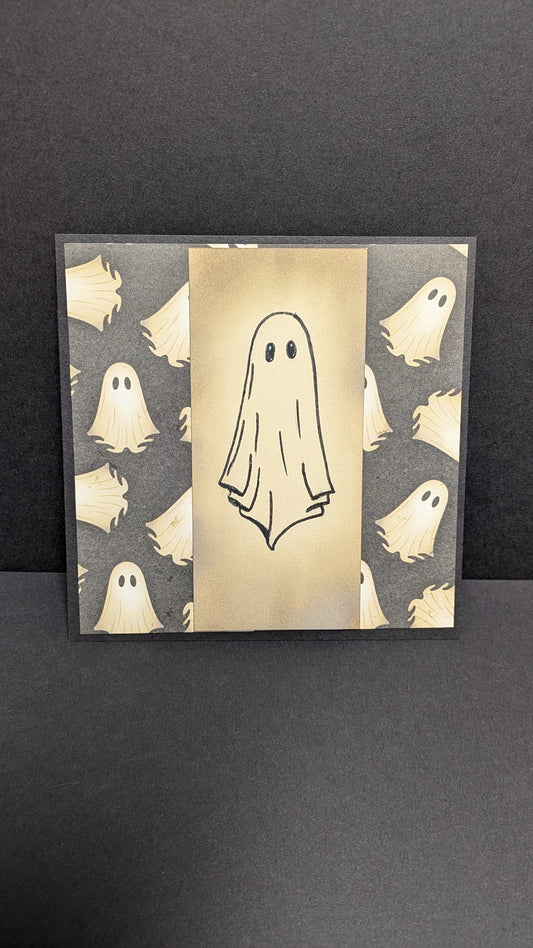 Ghosts blank greeting card 4.5" by 3.5" with envelopes