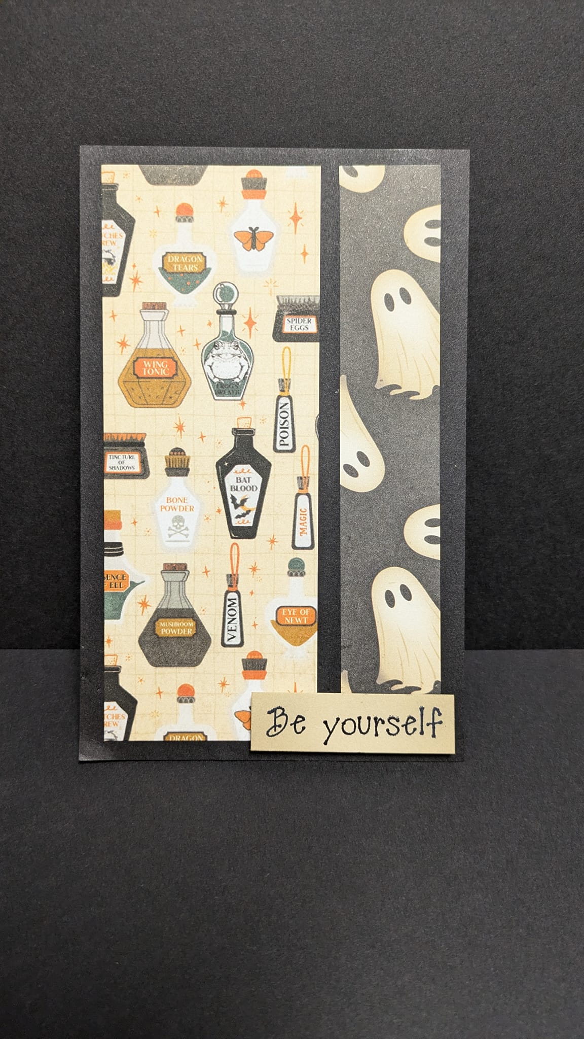 "Be Yourself" Potions and Ghosts blank greeting card 4.5" by 3.5" with envelopes