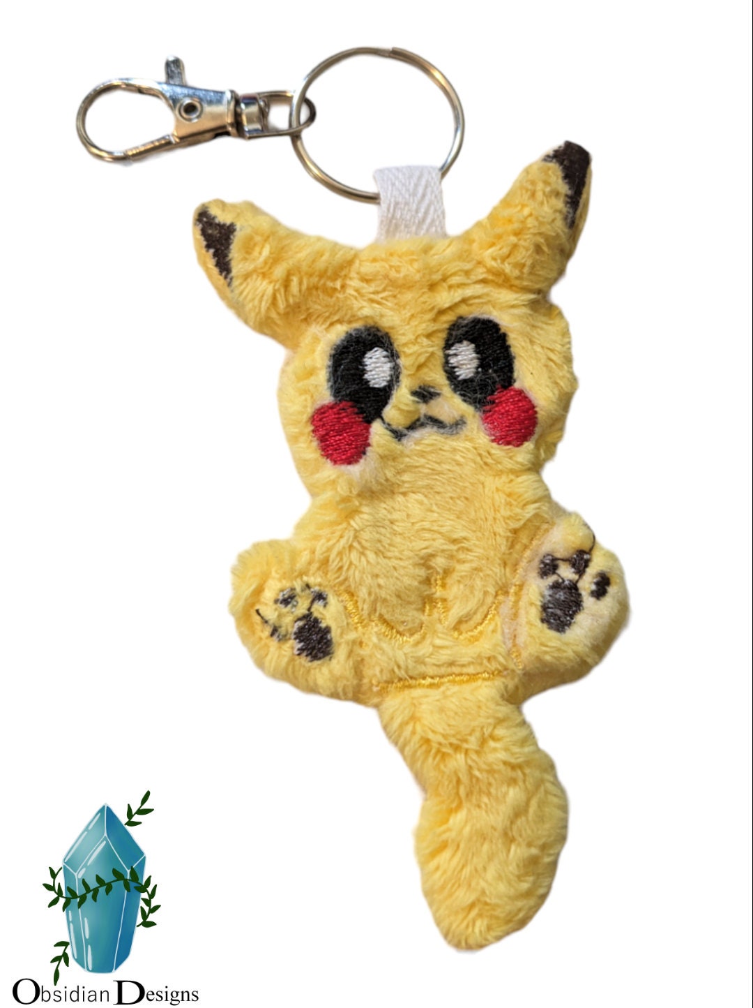 Yellow fuzzy friend key fob keychain purse bag backpack