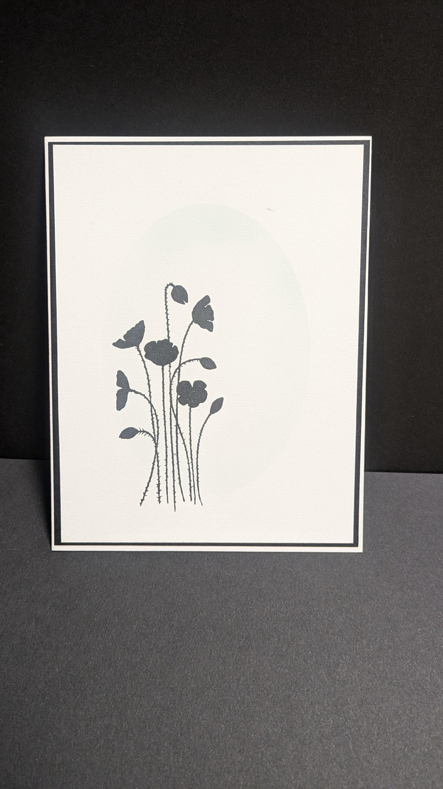 Happy Birthday Thank you Best Wishes flowers blank greeting card 4.5" by 3.5" with envelopes  handmade stamps Condolences Miss you simplisti