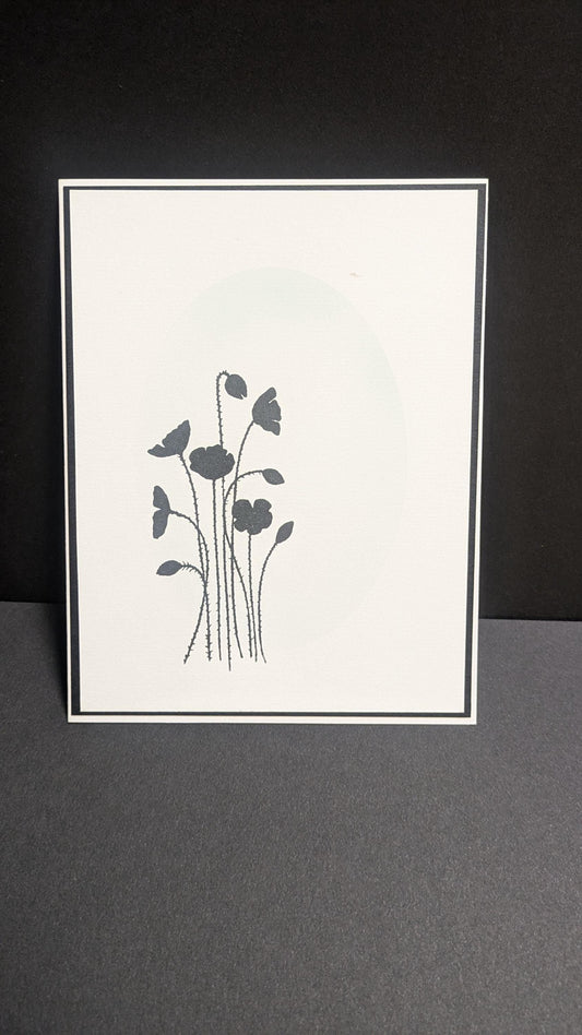 Happy Birthday Thank you Best Wishes flowers blank greeting card 4.5" by 3.5" with envelopes  handmade stamps Condolences Miss you simplisti